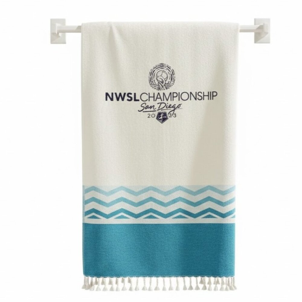 Terrytown Championship Blue White Striped‎ Beach Towel Swim Pool Blanket Wrap